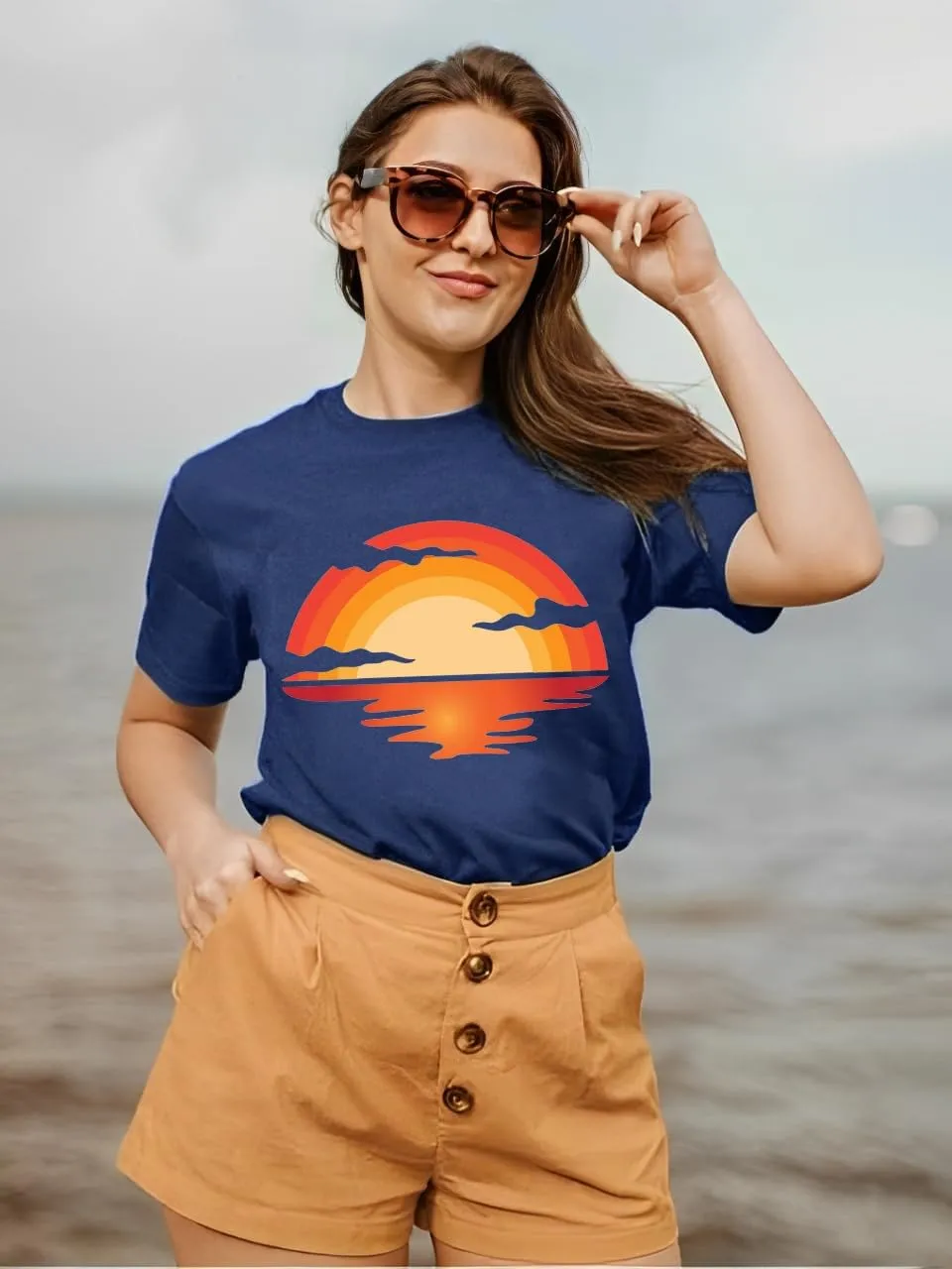 Outdoor Shirts for Women Retro Graphic Print Hiking Mountain T Shirts Summer Comfort Beach Hiking Workout Tee Tops