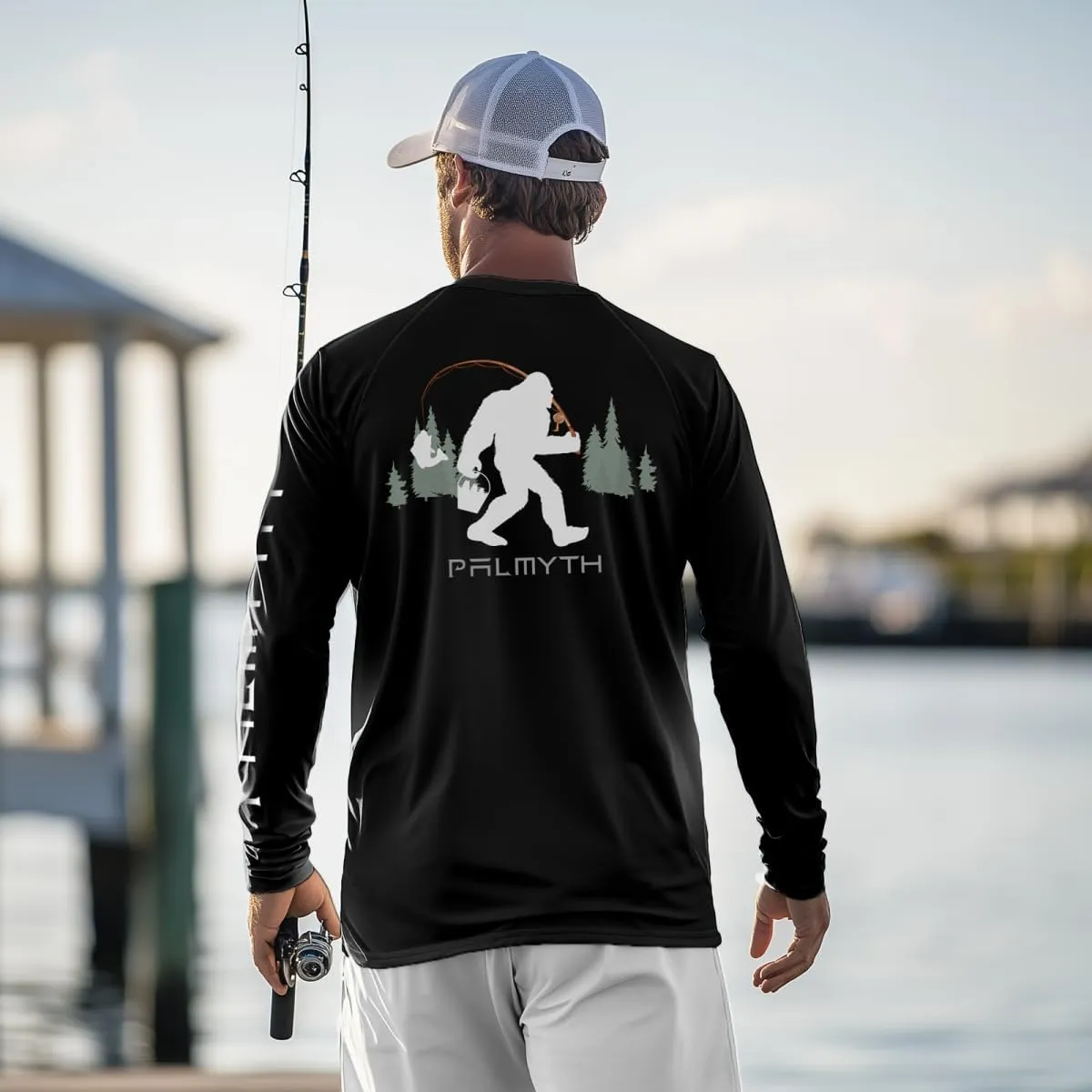 Palmyth Fishing Shirts for Men Long Sleeve Sun Protection Shirts UV UPF 50  T-Shirt Quick Dry