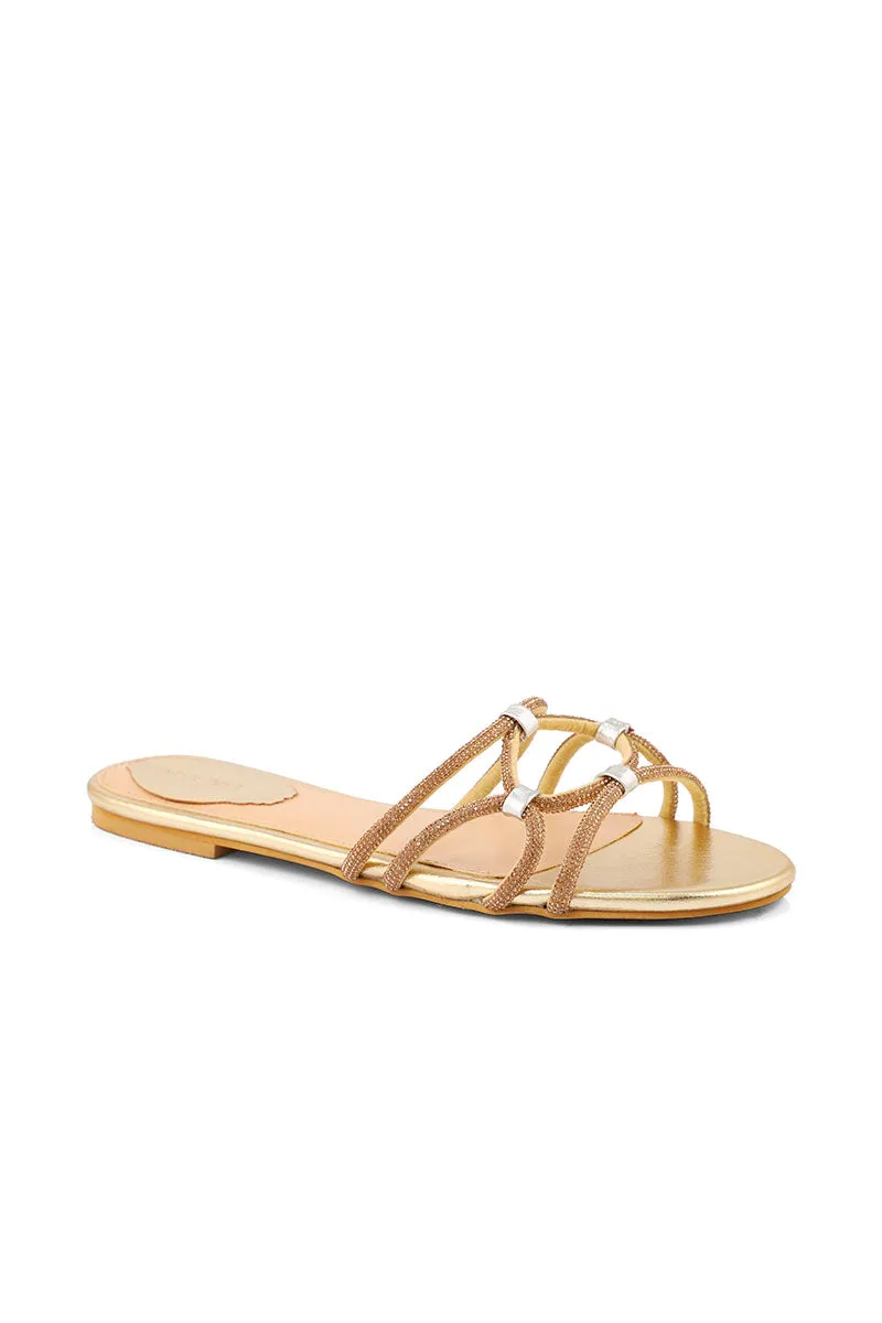 Party Wear Slip On I29285-Golden