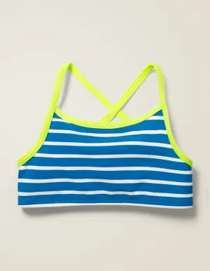 Patterned Bikini Top-Bold Blue/Ivory