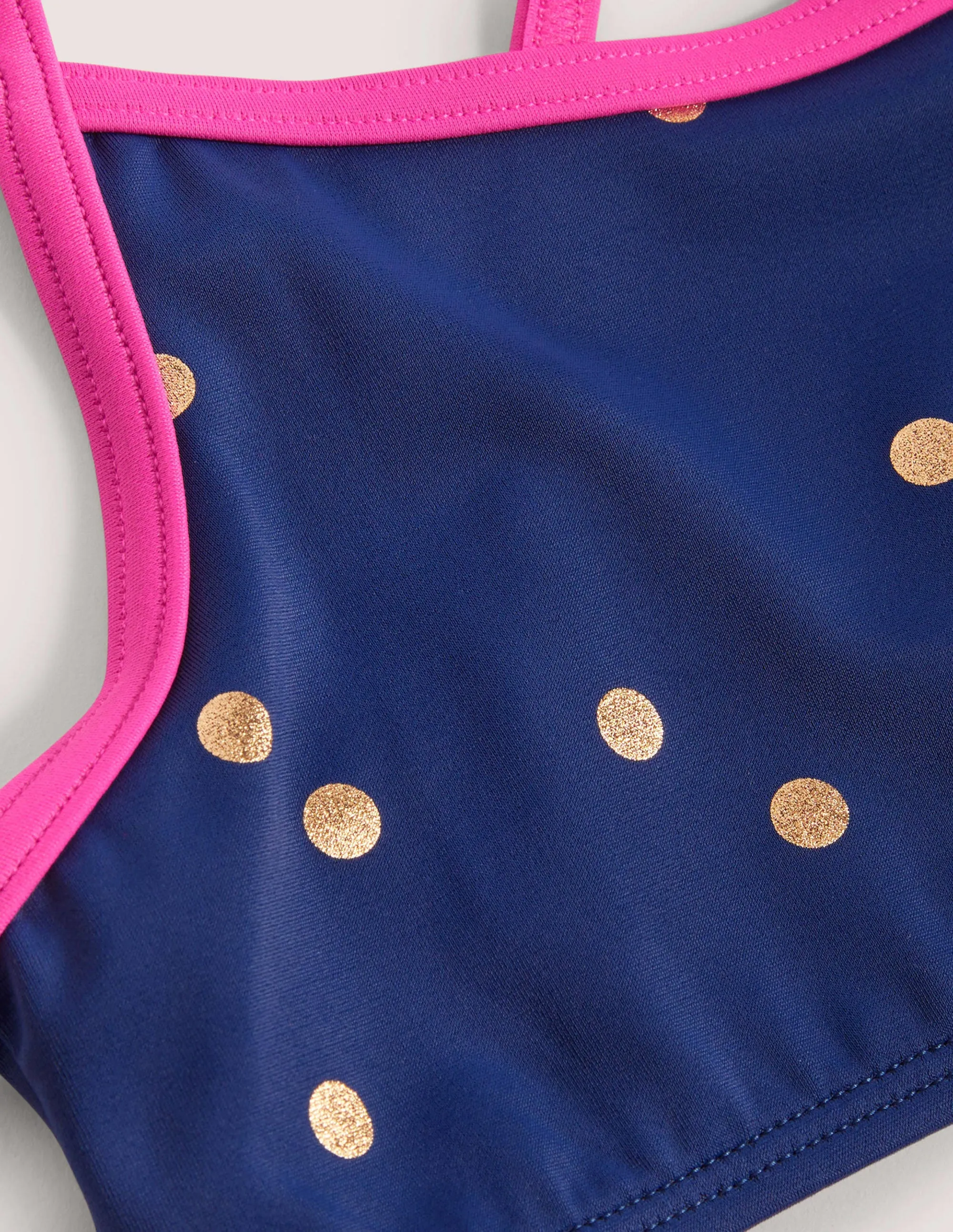 Patterned Bikini Top-Harmony Blue Gold Spot