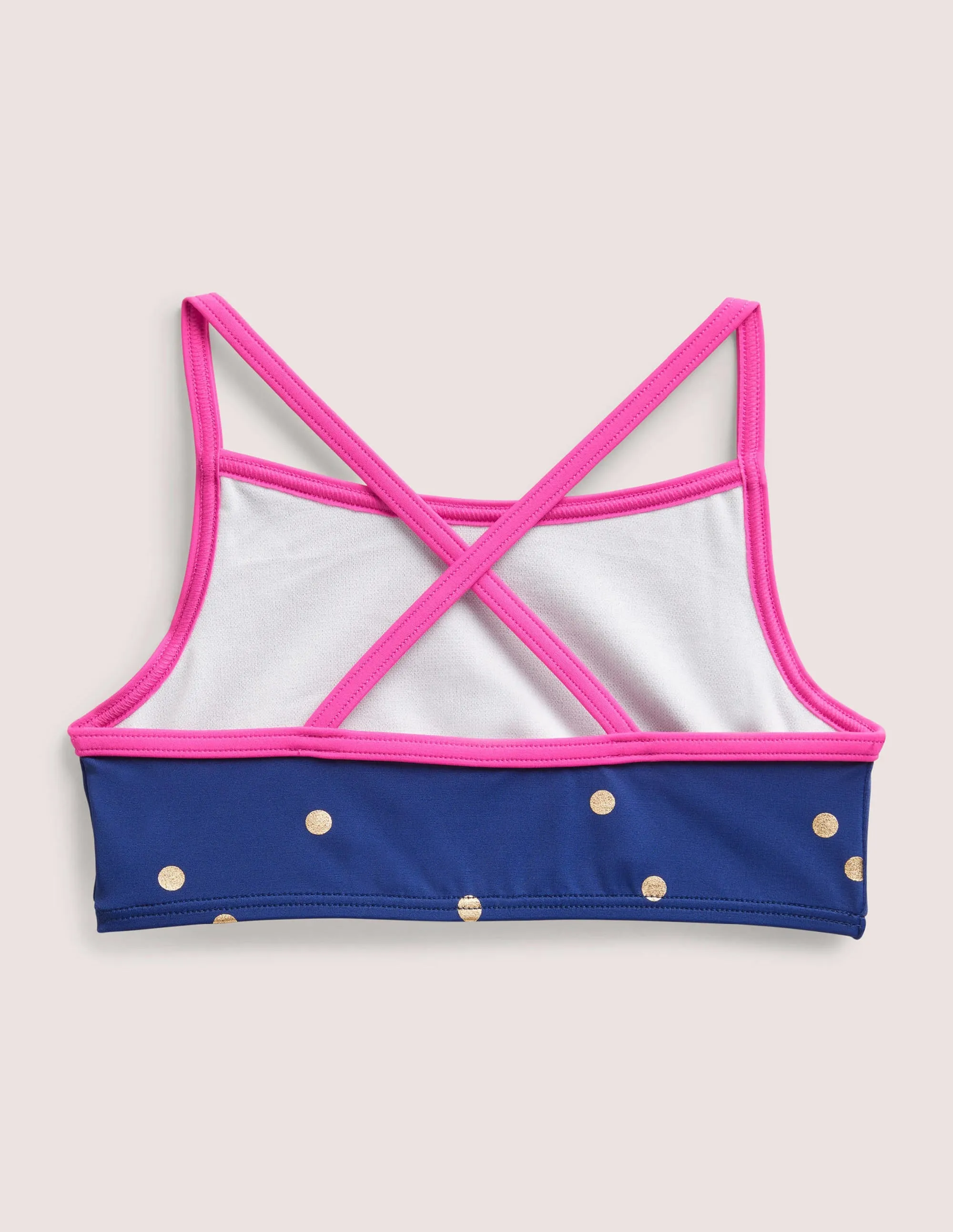 Patterned Bikini Top-Harmony Blue Gold Spot