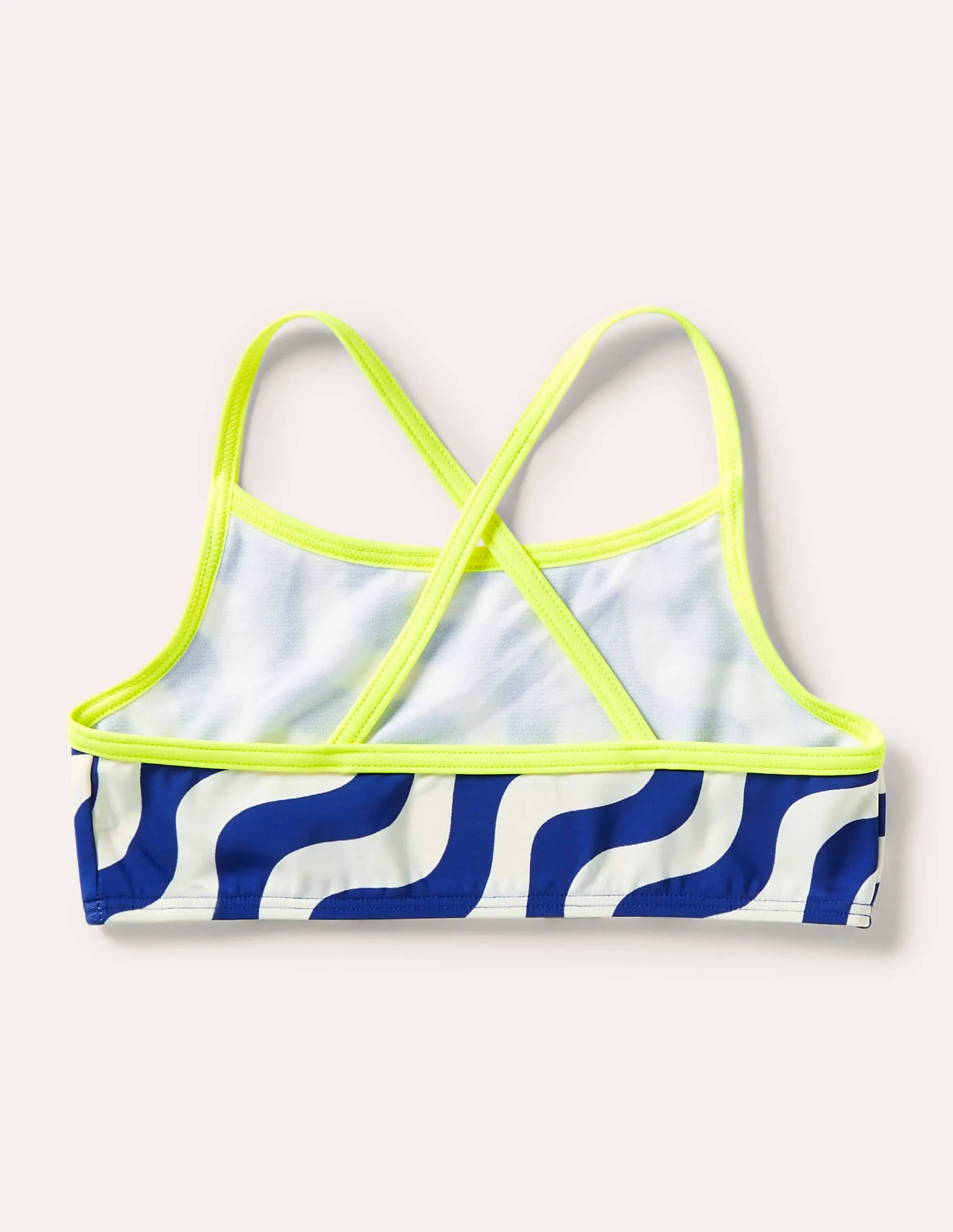 Patterned Bikini Top-Ivory/Blue Wave