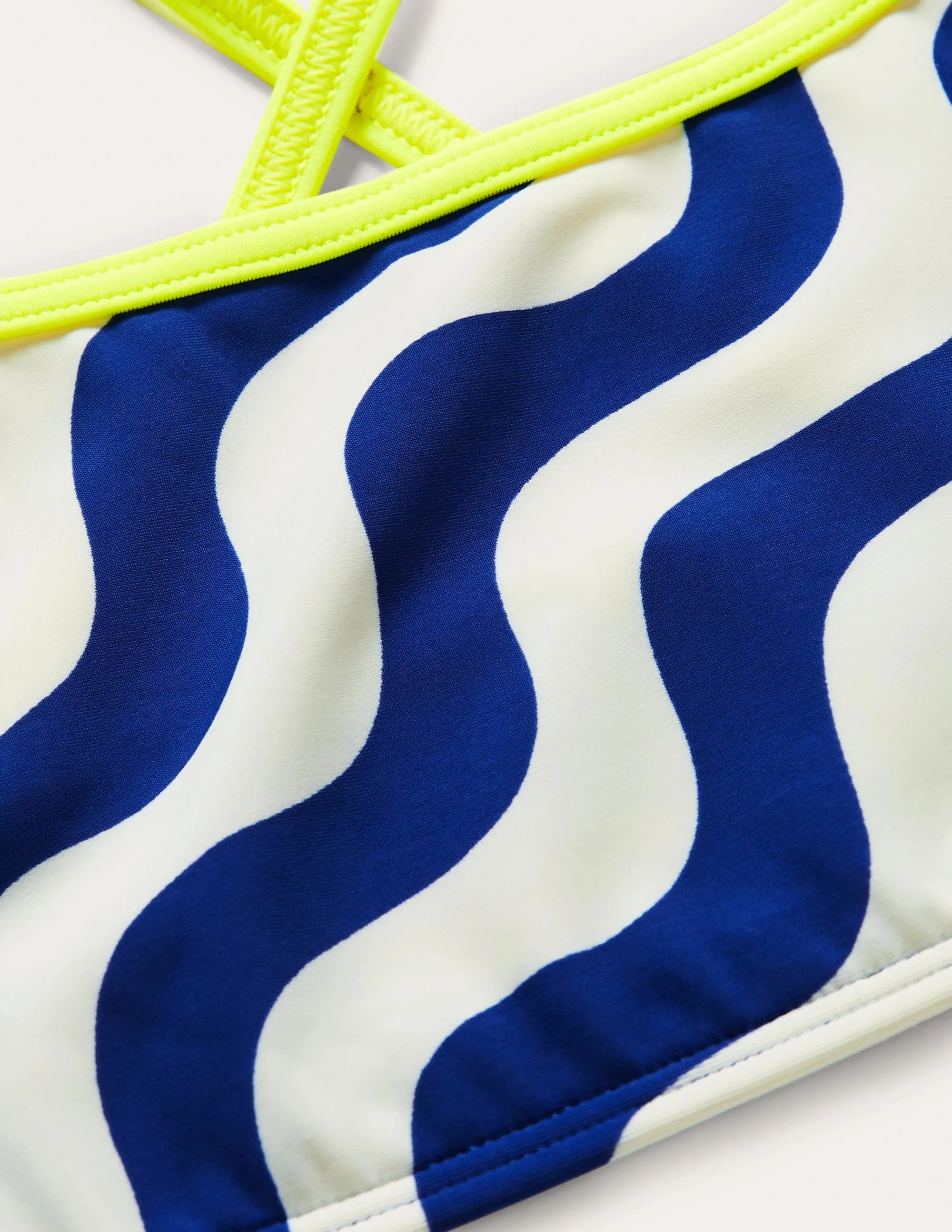 Patterned Bikini Top-Ivory/Blue Wave
