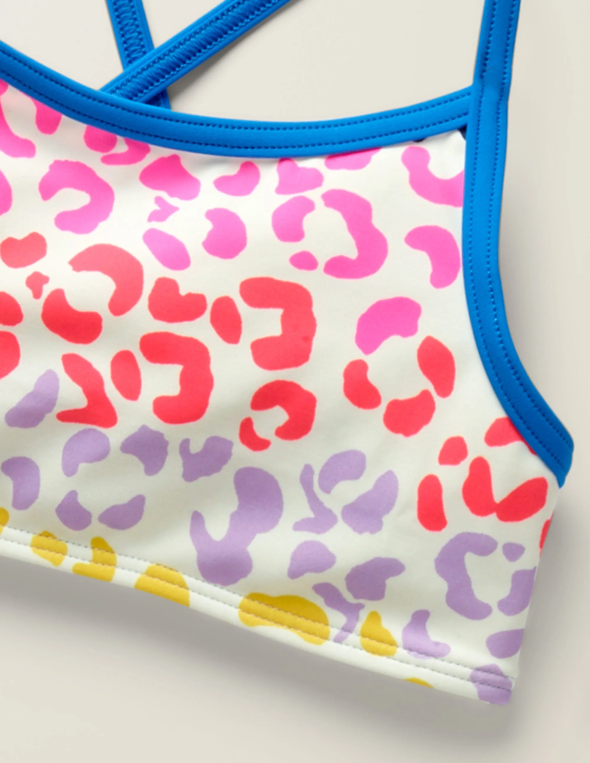 Patterned Bikini Top-Multi Leopard Spot
