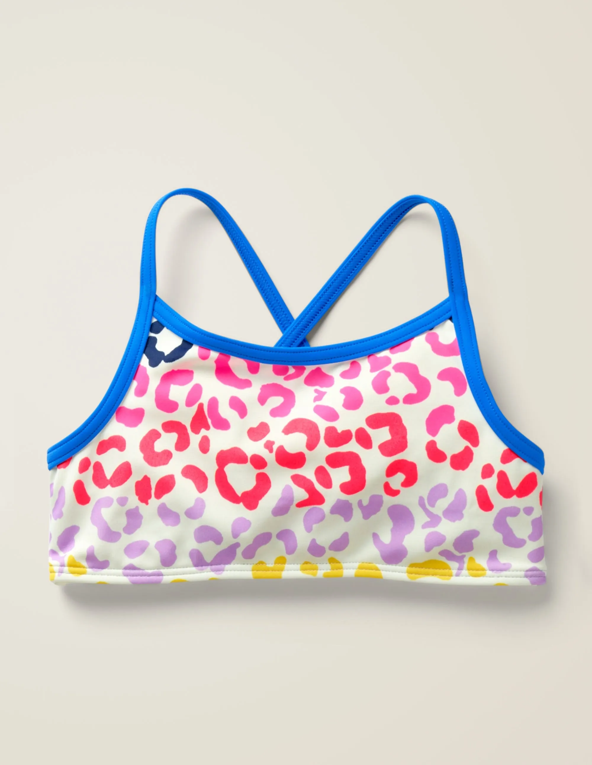 Patterned Bikini Top-Multi Leopard Spot