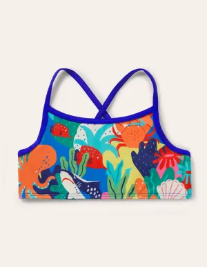 Patterned Bikini Top-Multi Rainbow Reef