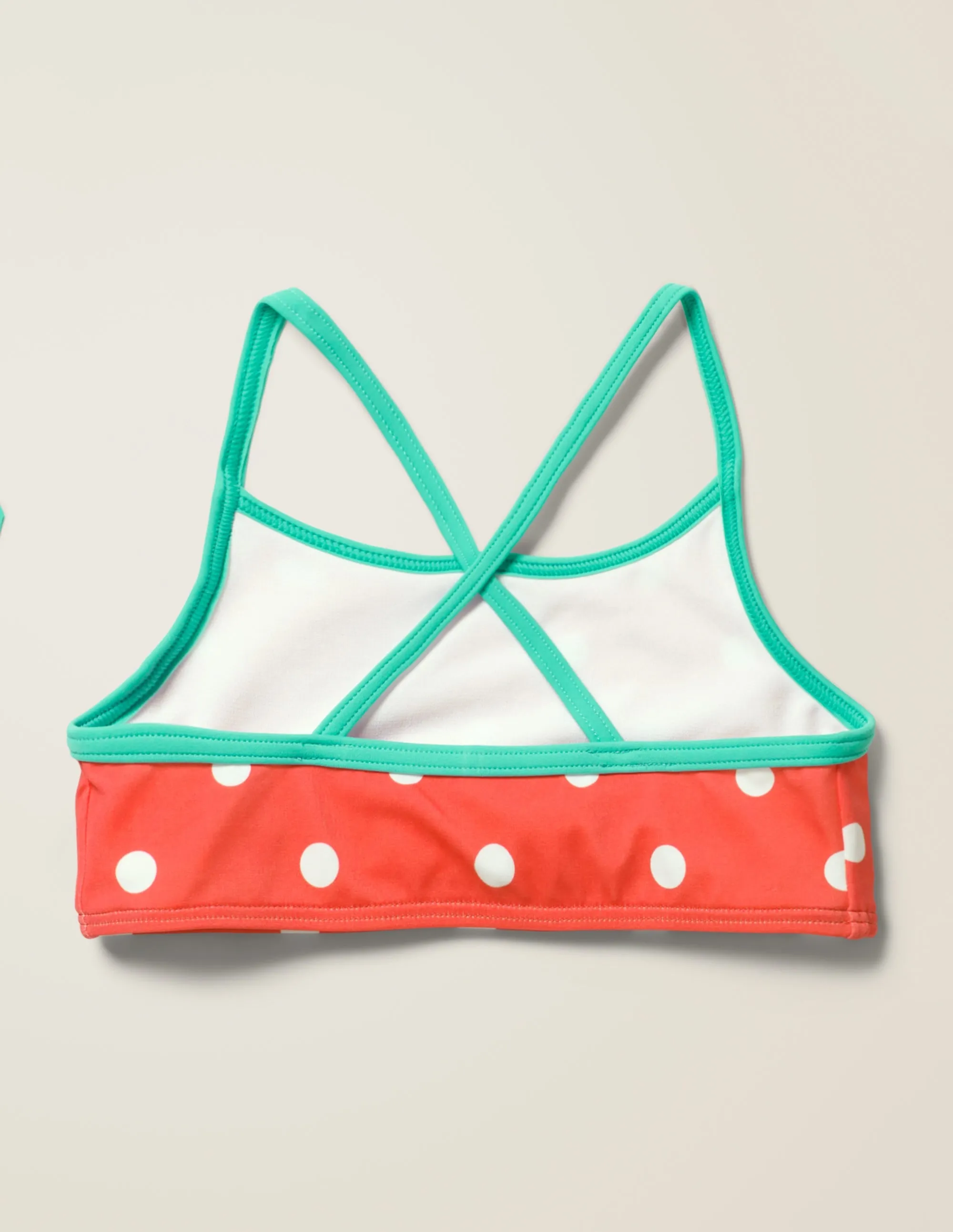 Patterned Bikini Top-Sunset Red/Ivory Spot