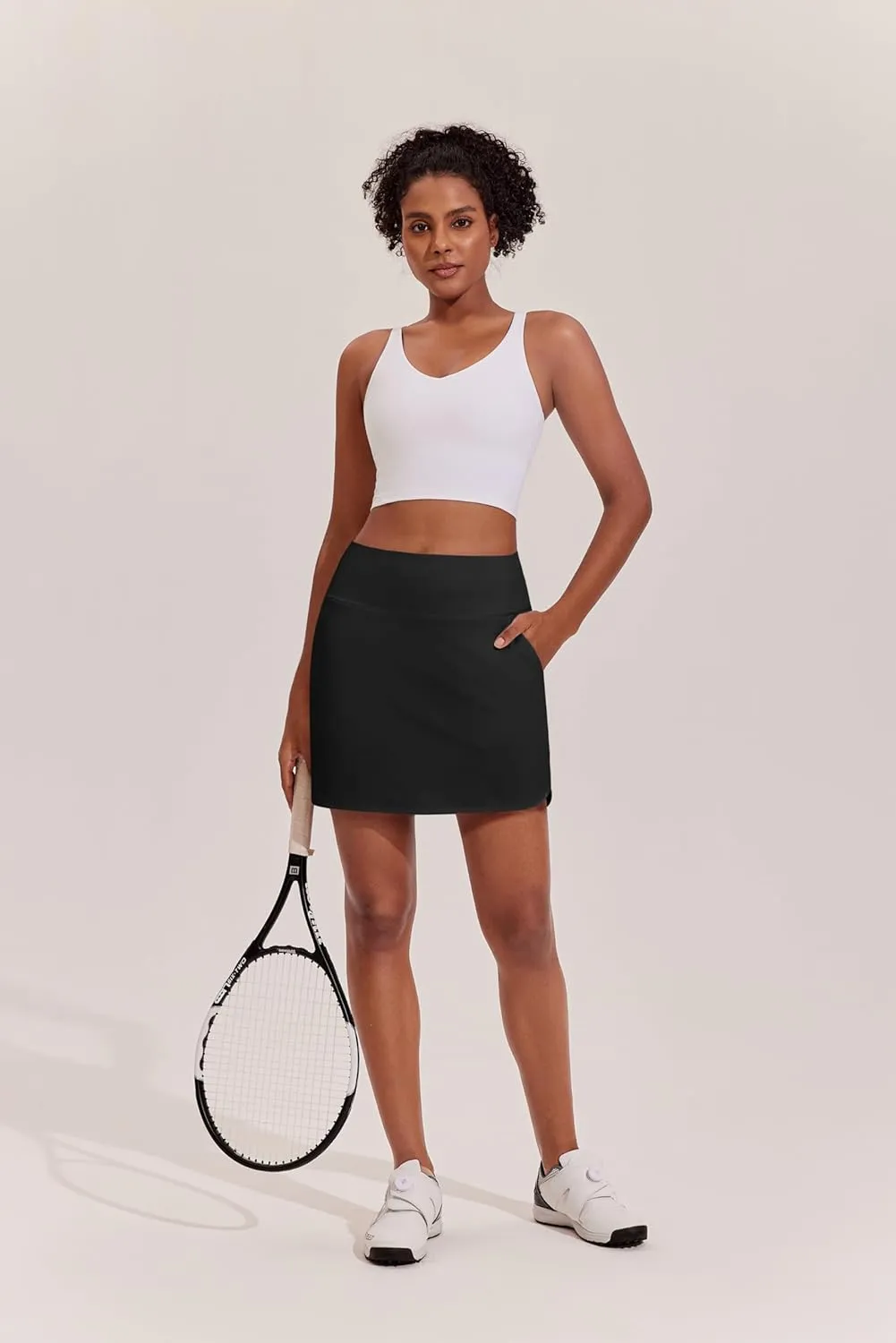 PINSPARK Golf Skirts for Women High Waisted Tennis Skort Skirts with 3 Pockets A Line Athletic Skirt Pickleball Workout