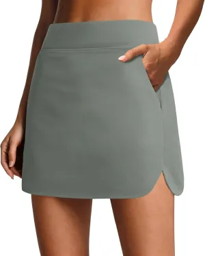 PINSPARK Golf Skirts for Women High Waisted Tennis Skort Skirts with 3 Pockets A Line Athletic Skirt Pickleball Workout