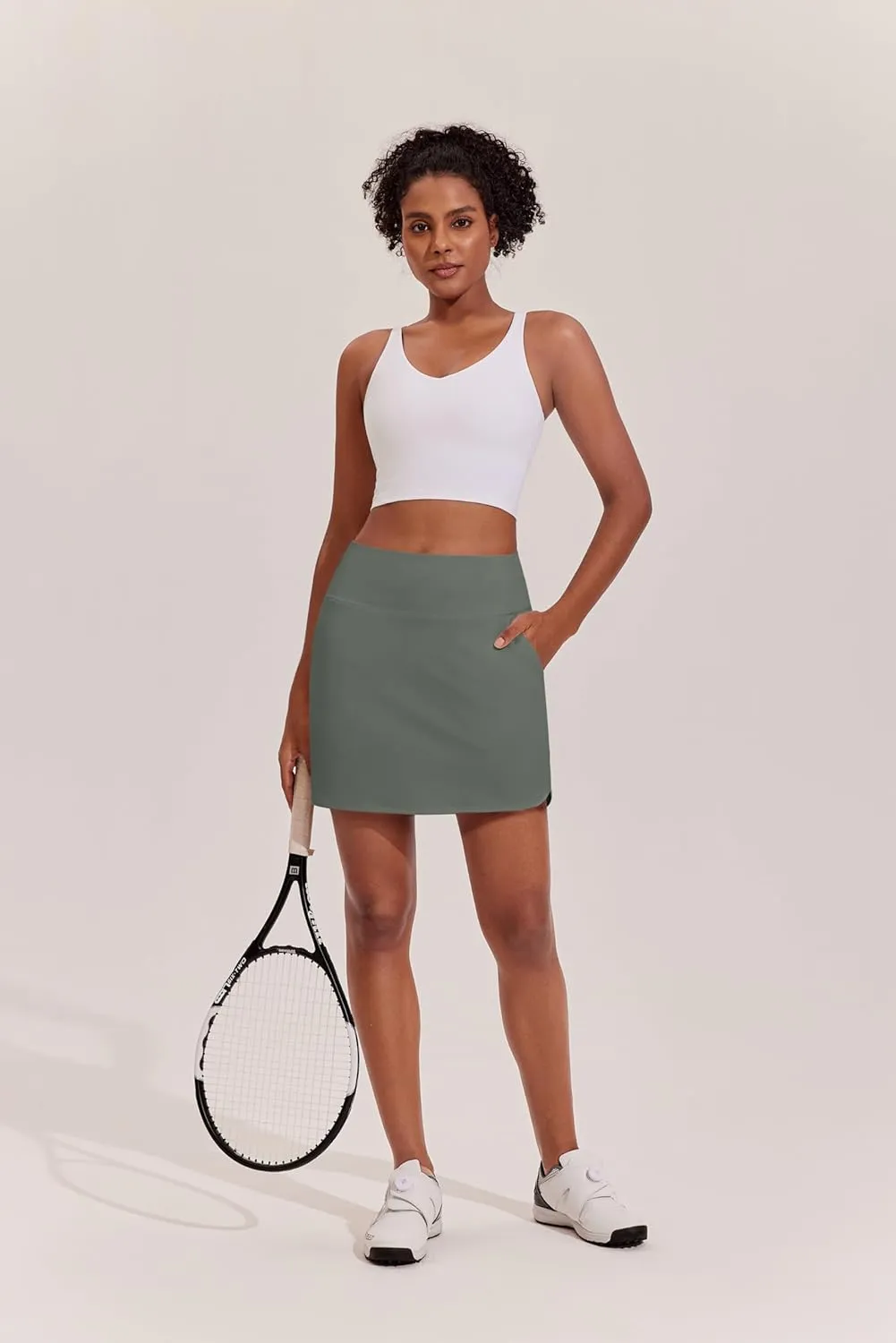 PINSPARK Golf Skirts for Women High Waisted Tennis Skort Skirts with 3 Pockets A Line Athletic Skirt Pickleball Workout