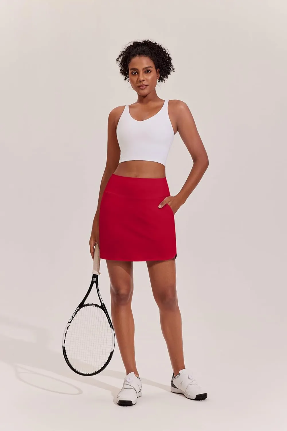 PINSPARK Golf Skirts for Women High Waisted Tennis Skort Skirts with 3 Pockets A Line Athletic Skirt Pickleball Workout