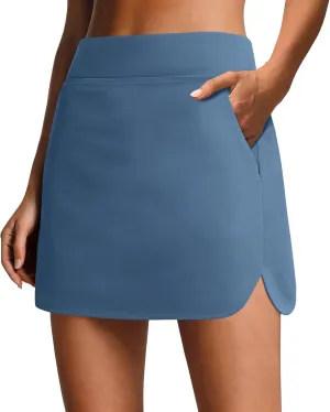 PINSPARK Golf Skirts for Women High Waisted Tennis Skort Skirts with 3 Pockets A Line Athletic Skirt Pickleball Workout