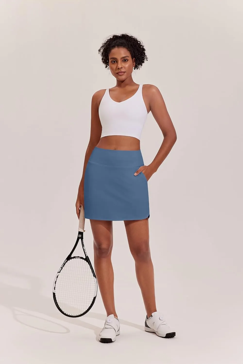 PINSPARK Golf Skirts for Women High Waisted Tennis Skort Skirts with 3 Pockets A Line Athletic Skirt Pickleball Workout