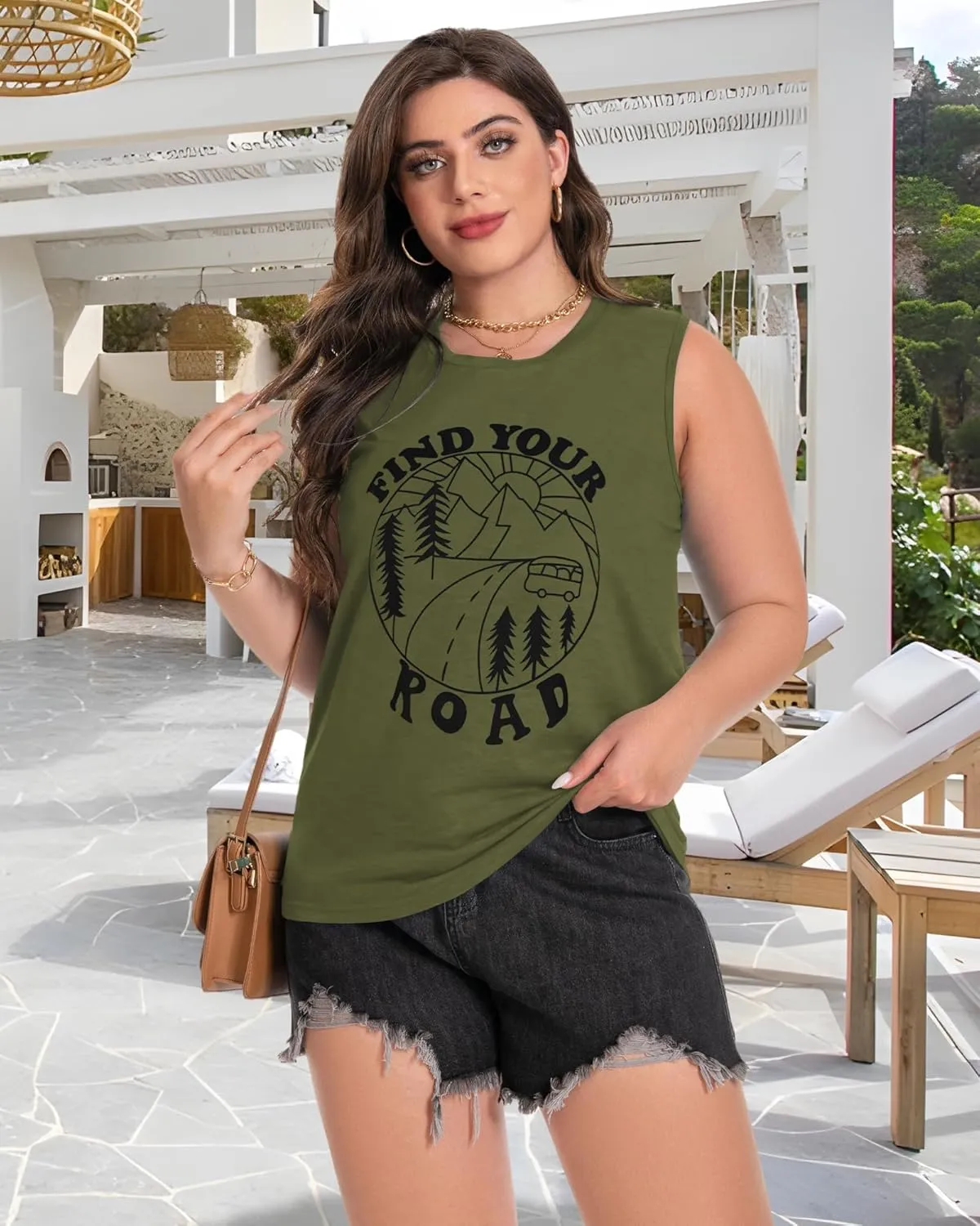 Plus Size Tops for Women Sleeveless Summer Tank Top Loose Fit Casual Tunics Shirts