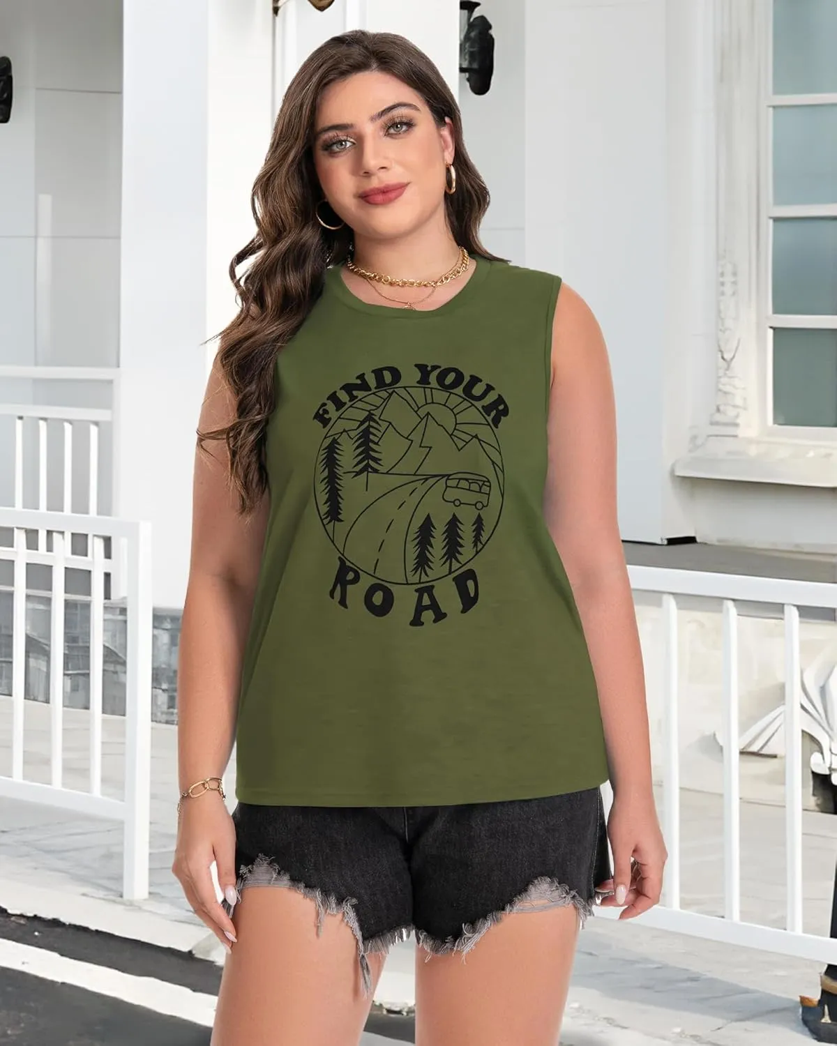 Plus Size Tops for Women Sleeveless Summer Tank Top Loose Fit Casual Tunics Shirts