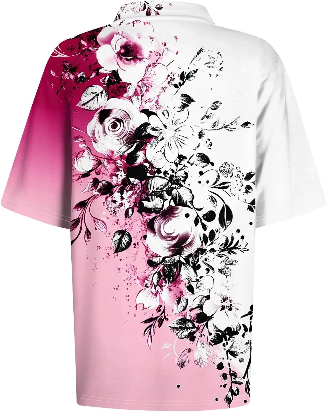 Polo Shirts for Women Short Sleeve Summer Fashion Tops Trendy Floral Print Plus Size Button-Down Tshirts