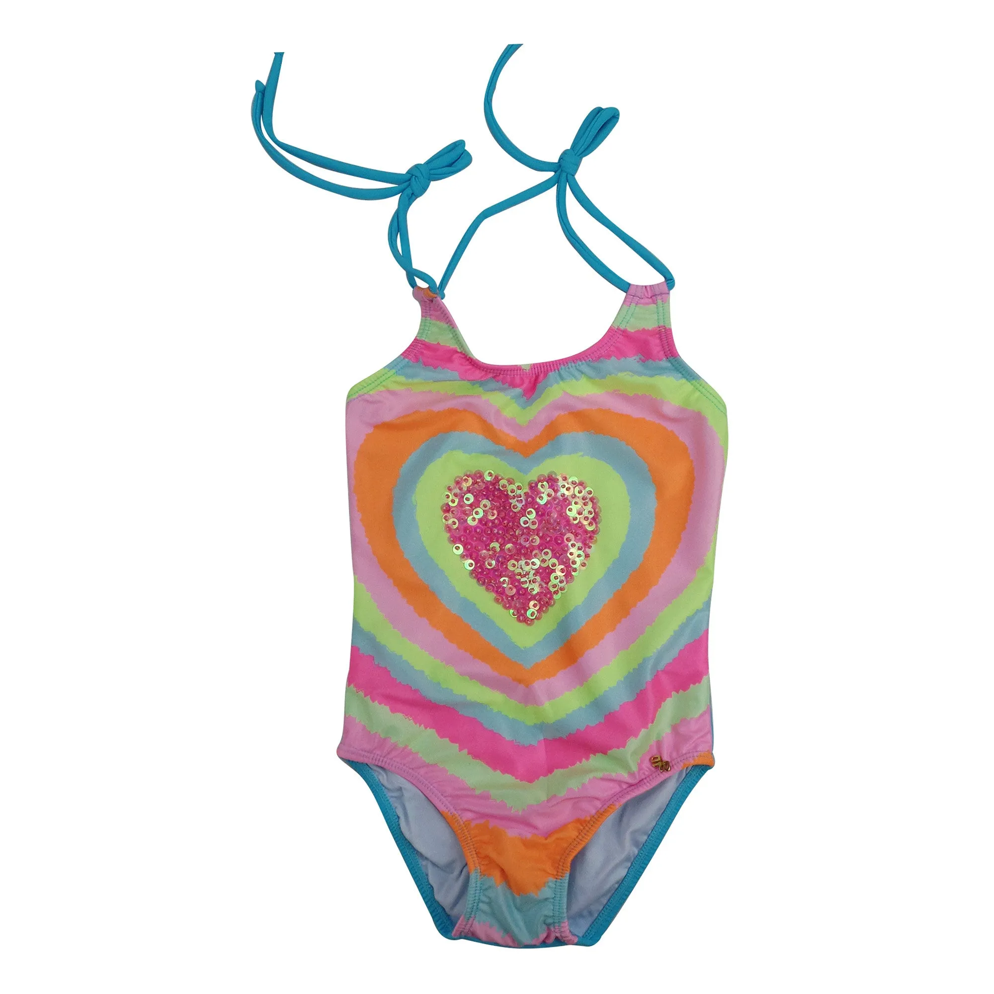 PQ60Q-01-606P Sequined Heart 1PC Swimsuit