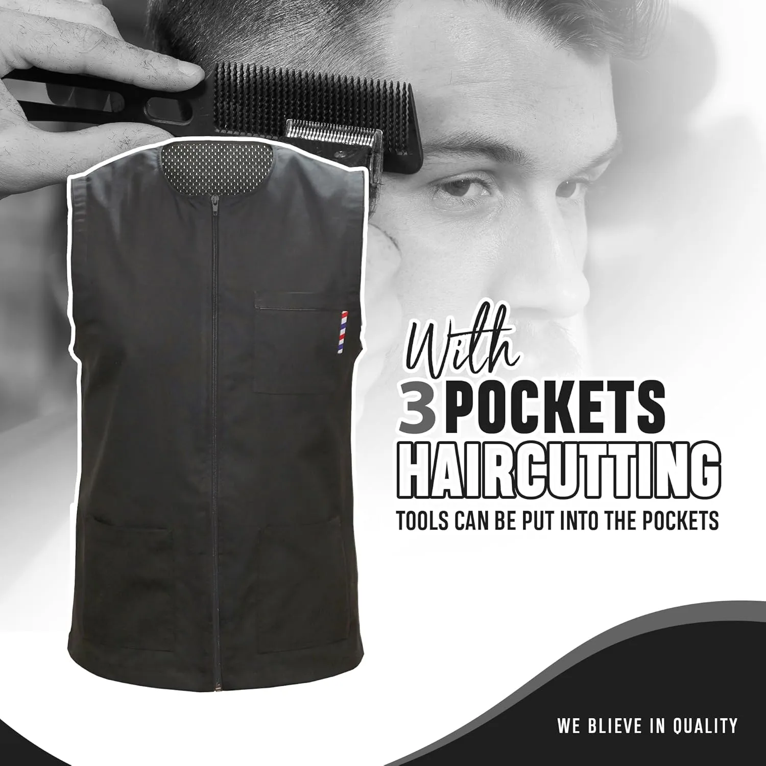 Professional Barber Jackets for Men Women Barber Smock Barber Shirt Hairdresser Smocks Hair Stylist Salon Smock Barber Vest