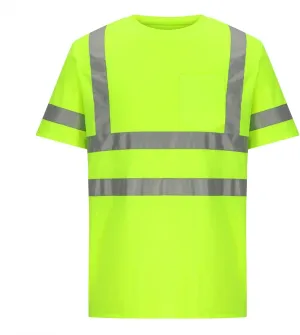 Quick Dry Safety Shirts for Men Reflective Short Sleeve High Vis T Shirts for Men Construction Shirt Tees