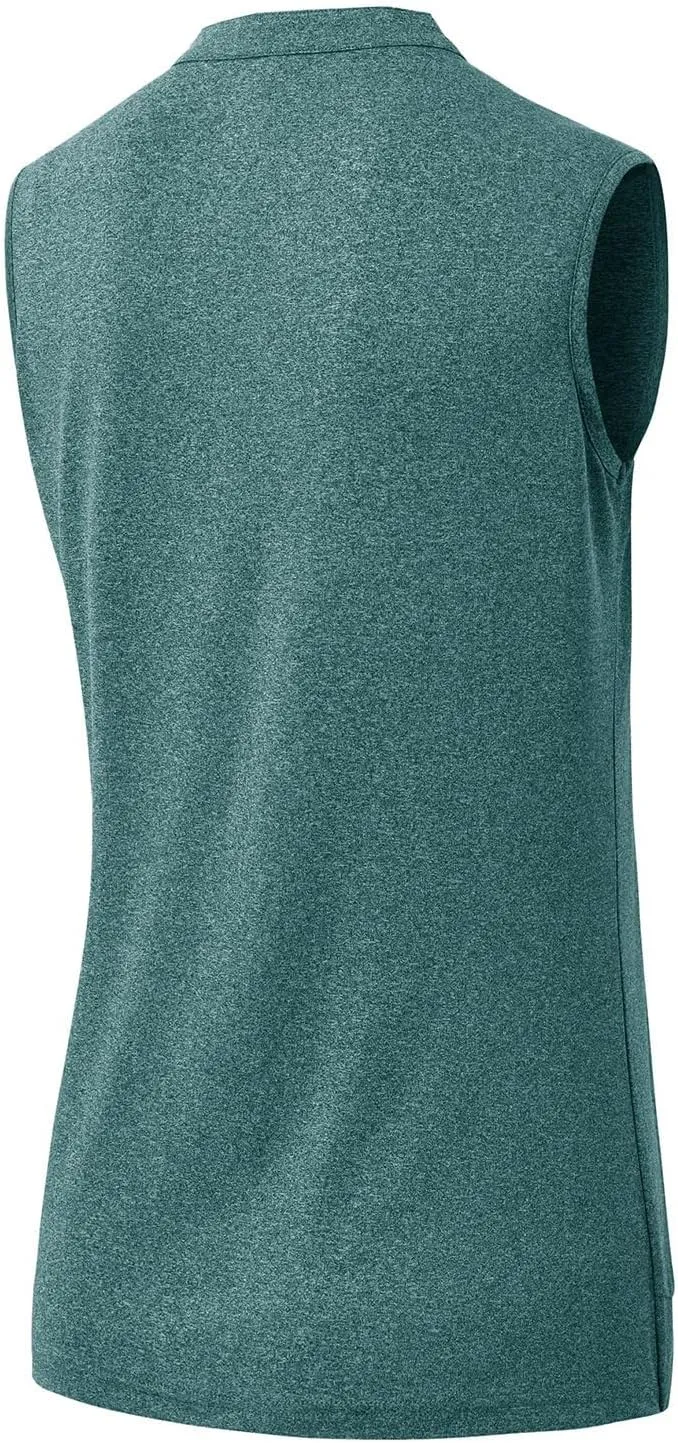 Rdruko Women's Golf Shirts Sleeveless Quick Dry V-Neck Tennis Running Athletic Tennis Polo Shirts