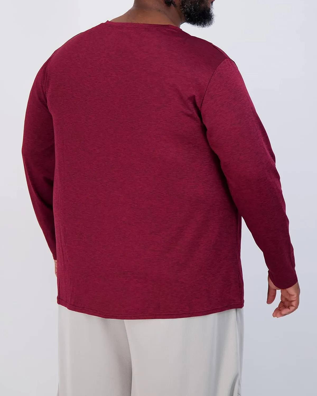 Real Essentials 3 Pack: Mens Big & Tall Tech Stretch Long-Sleeve & Short-Sleeve Dry-Fit T-Shirt (3XT-5XT)