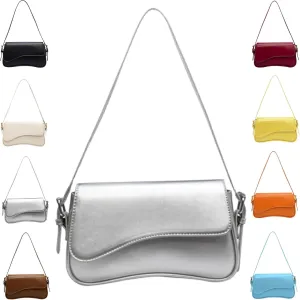 Retro Vegan Leather HandbagsWomen Saddle Shoulder BagRetro Hobo Handbags Zipper Clutch with 2 Removable Strap