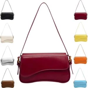 Retro Vegan Leather HandbagsWomen Saddle Shoulder BagRetro Hobo Handbags Zipper Clutch with 2 Removable Strap