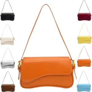 Retro Vegan Leather HandbagsWomen Saddle Shoulder BagRetro Hobo Handbags Zipper Clutch with 2 Removable Strap