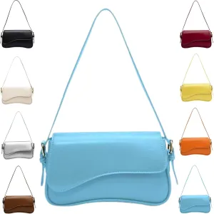 Retro Vegan Leather HandbagsWomen Saddle Shoulder BagRetro Hobo Handbags Zipper Clutch with 2 Removable Strap