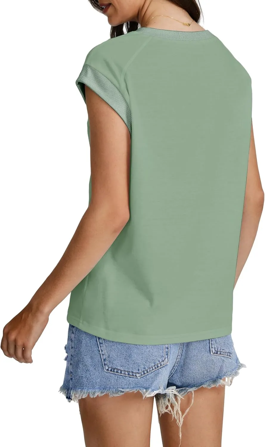 SAMPEEL Womens Tops Summer Dressy Casual Raglan Cap Sleeve T Shirts Basic Tee Shirts Trendy 2025