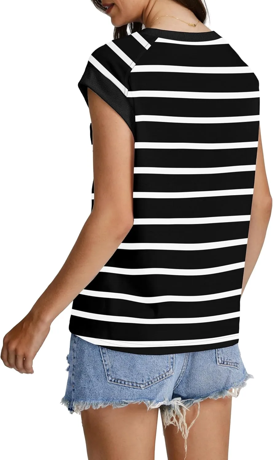 SAMPEEL Womens Tops Summer Dressy Casual Raglan Cap Sleeve T Shirts Basic Tee Shirts Trendy 2025