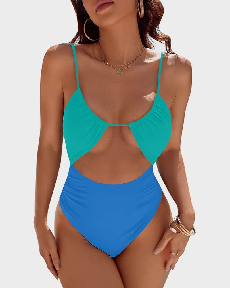 SheCurve® Women's One Piece Flattering Cheeky High Cut Out Cute Swimsuit