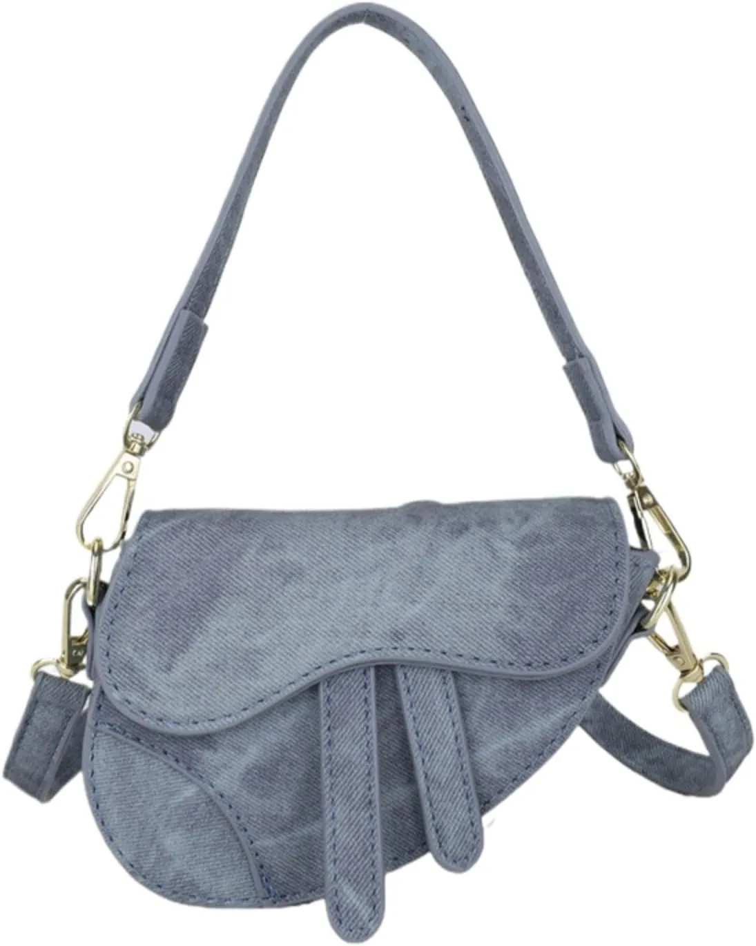 Shoulder Bag for Women Saddle Bag Denim Purse Crossbody Bag with Adjustable Strap