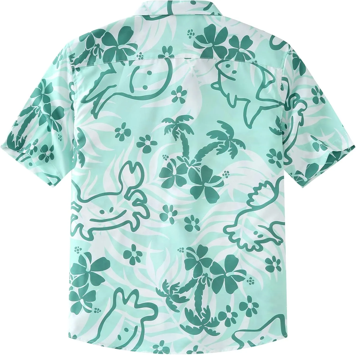 siliteelon Boys Hawaiian Shirts Short Sleeve Cotton Summer Beach Button Down Casual Aloha Luau Shirts for Kids