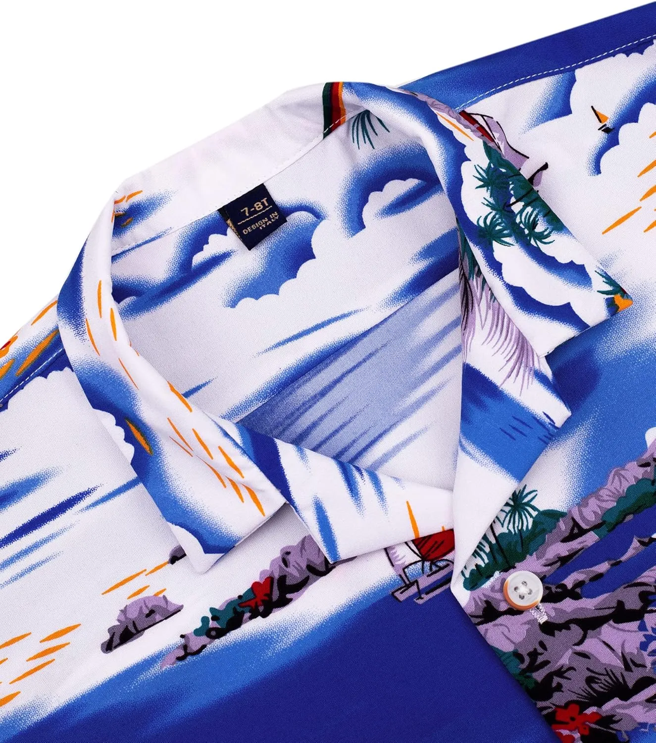 siliteelon Boys Hawaiian Shirts Short Sleeve Cotton Summer Beach Button Down Casual Aloha Luau Shirts for Kids