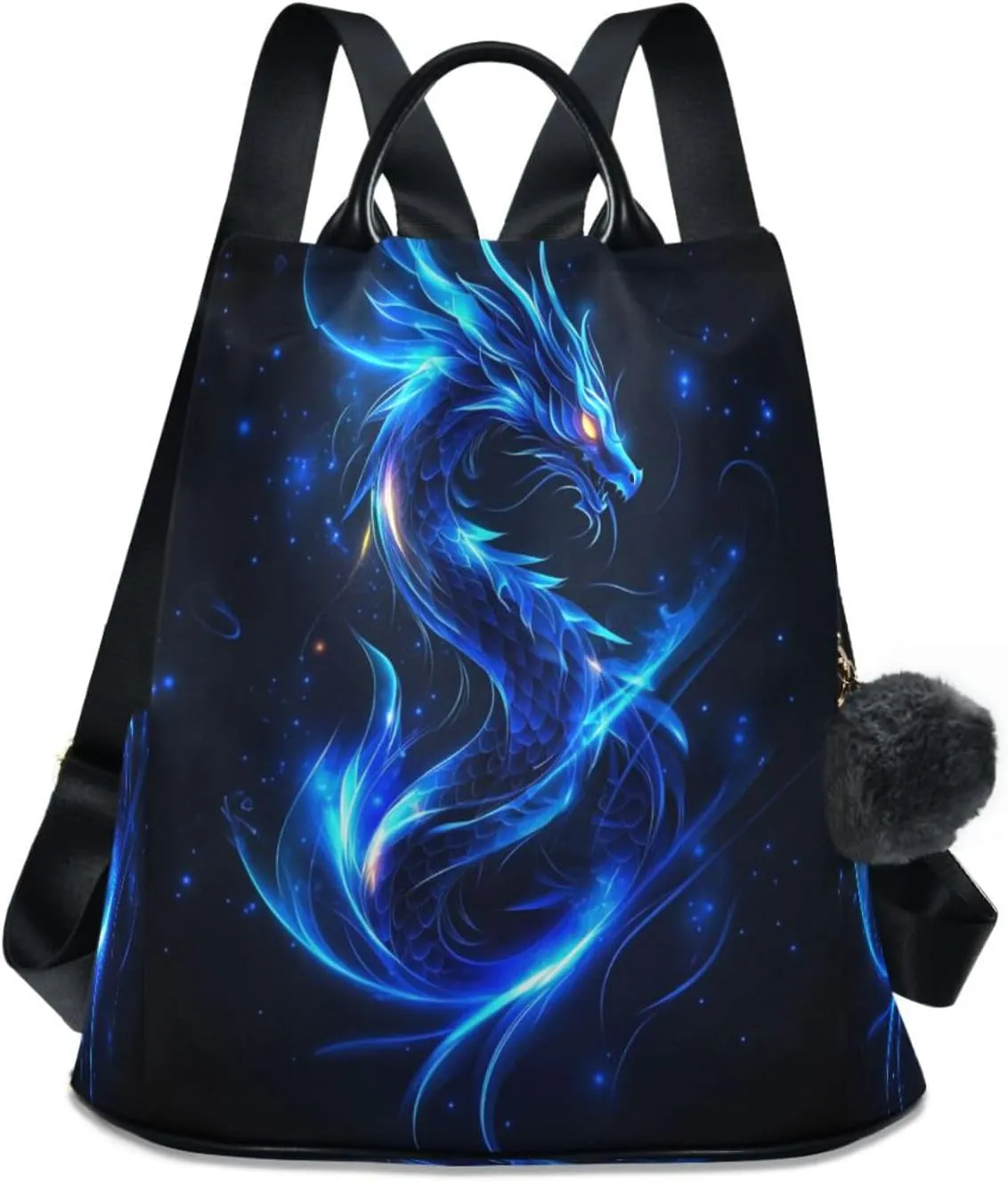 Sinestour Dragon Blue Backpack Purse Anti-Theft Casual Travel Rucksack Fashion Lightweight Shoulder Bag for tag1