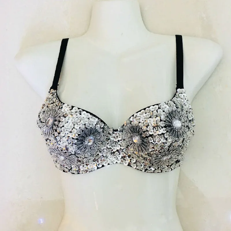 Sliver Shiny Sequined 2 Piece Set
