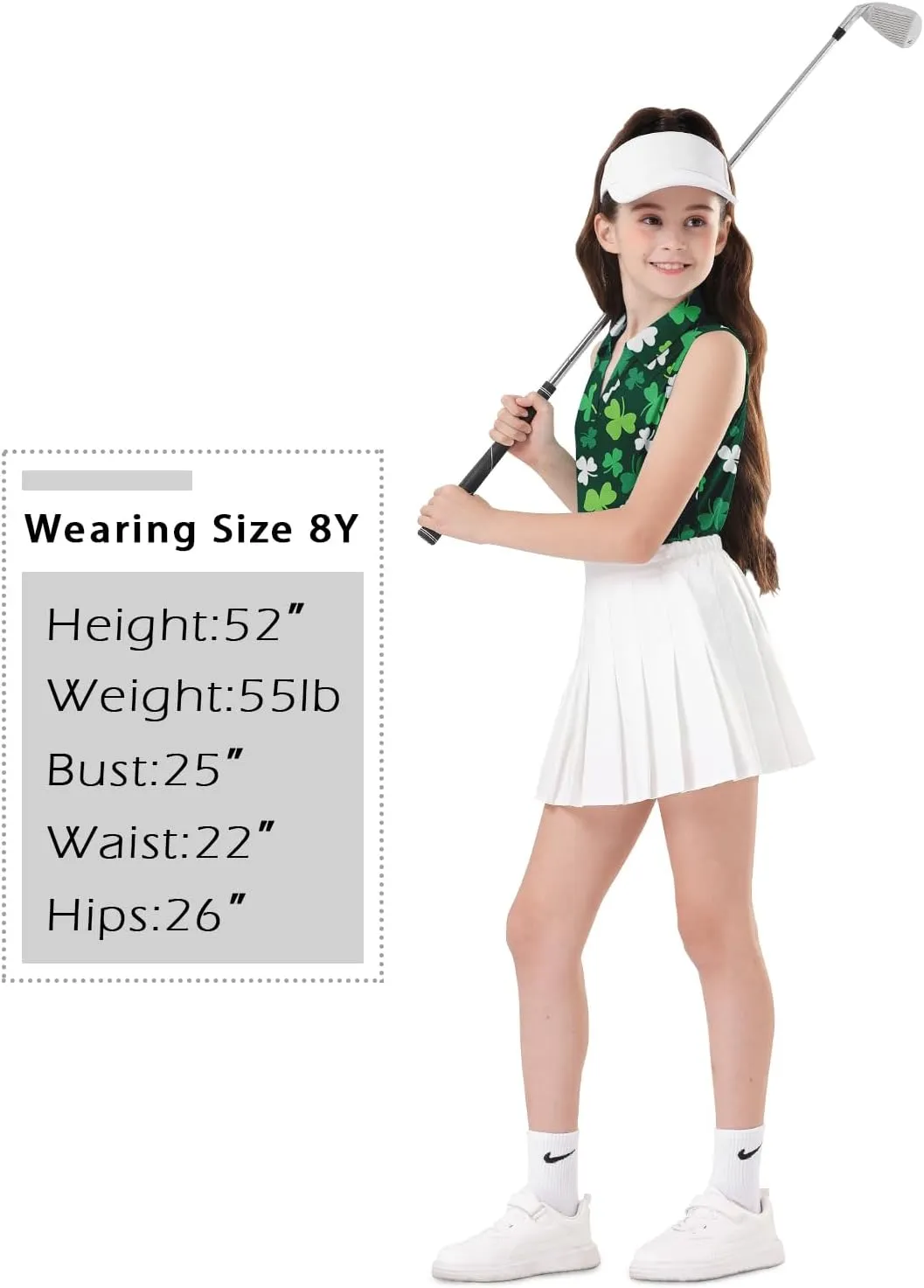 Soneven Girls' Sleeveless Polo Shirts V Neck Golf Tennis T-Shirts Collared Tank Tops for 5-14 Years