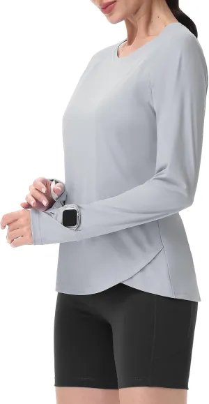 SPEXIAL Women's Sun Shirts UPF 50  UV Protection Long Sleeve SPF Hiking Running Tops Quick Dry Lightweight Outdoor