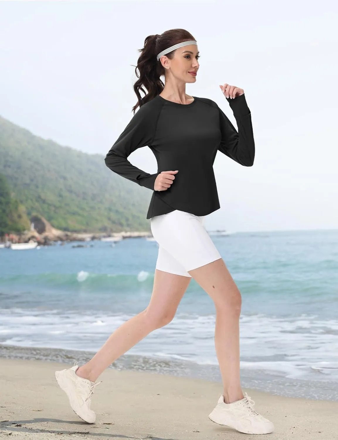 SPEXIAL Women's Sun Shirts UPF 50  UV Protection Long Sleeve SPF Hiking Running Tops Quick Dry Lightweight Outdoor