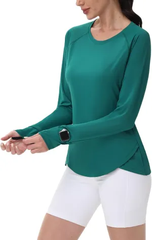 SPEXIAL Women's Sun Shirts UPF 50  UV Protection Long Sleeve SPF Hiking Running Tops Quick Dry Lightweight Outdoor