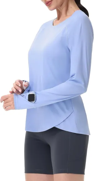 SPEXIAL Women's Sun Shirts UPF 50  UV Protection Long Sleeve SPF Hiking Running Tops Quick Dry Lightweight Outdoor