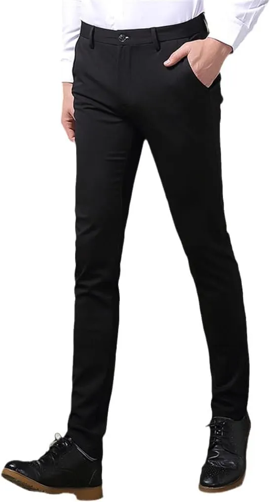 Spring Summer Men Casual Pants, Male Cotton Business Full Length Flat Trousers