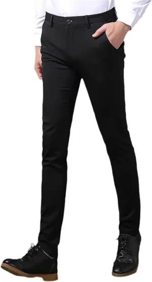 Spring Summer Men Casual Pants, Male Cotton Business Full Length Flat Trousers