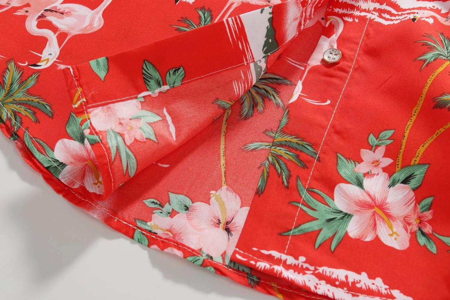 SSLR Hawaiian Shirts for Women Flamingo Shirt Tropical Shirts for Women Summer Casual Short Sleeve