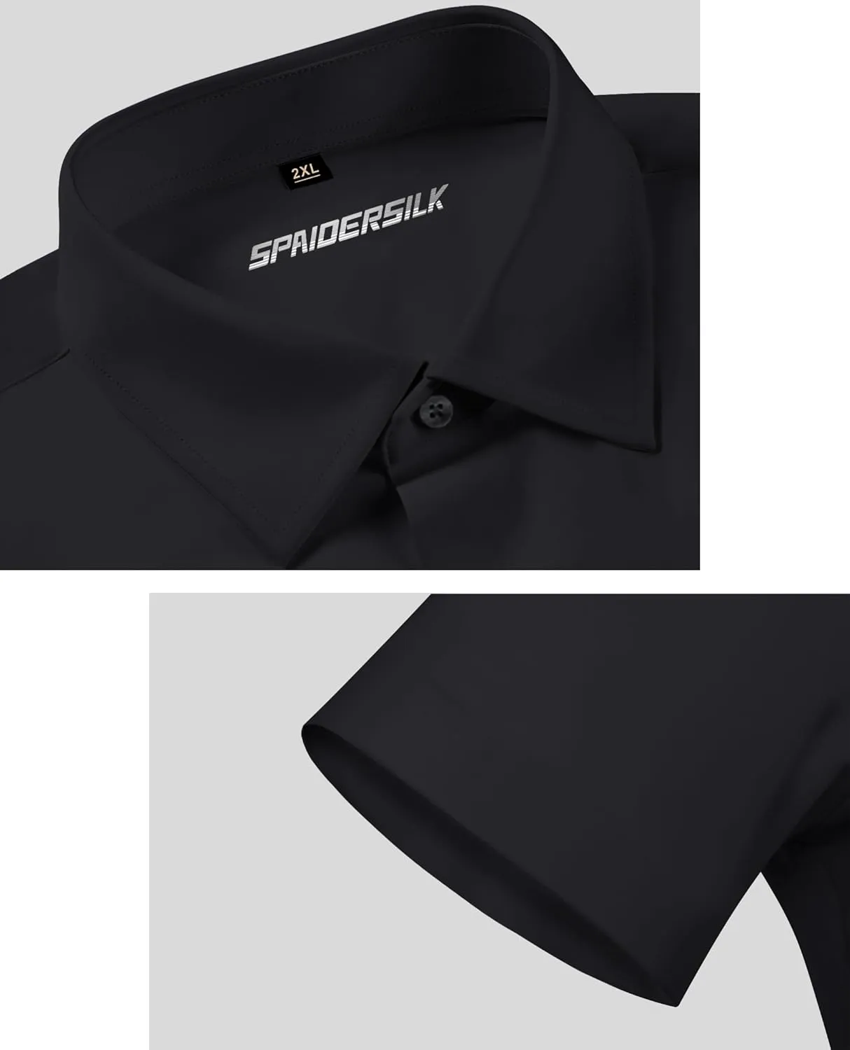 Stretch Dress Shirts for Men Short Sleeve Slim Fit Casual Button Down Shirts Muscle Fit Men's Dress Shirts