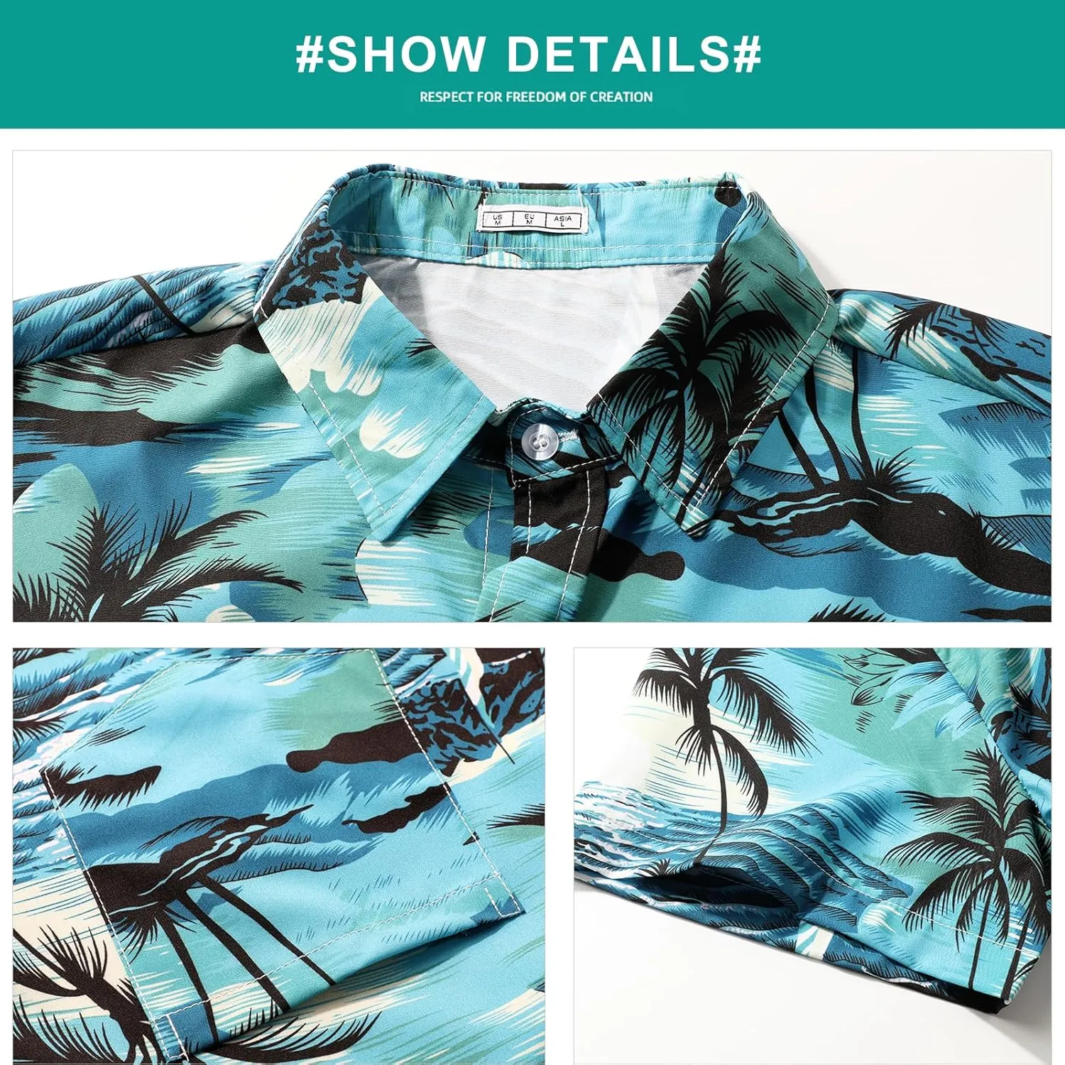 Sumolux Mens Hawaiian Shirts Floral Button Down Tropical Holiday Beach Shirts