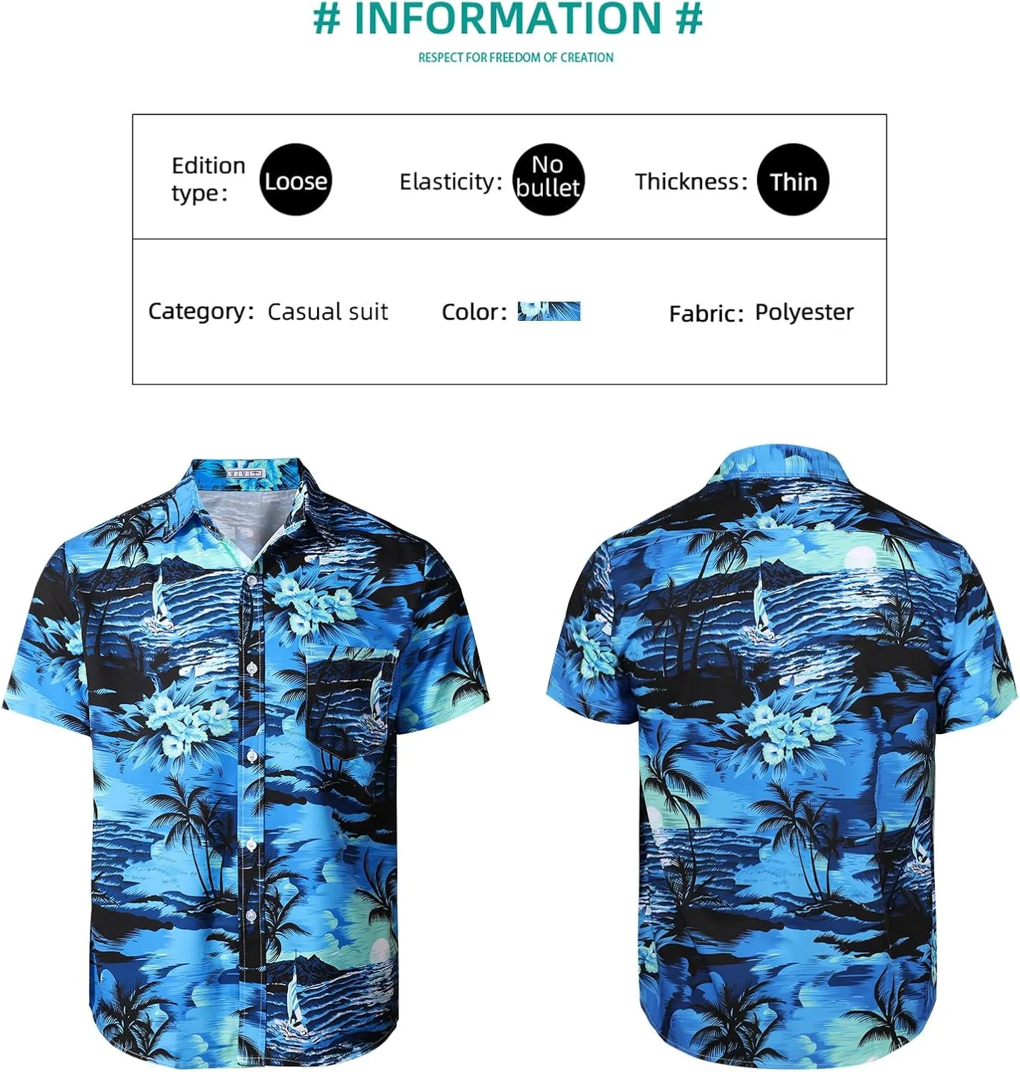 Sumolux Mens Hawaiian Shirts Floral Button Down Tropical Holiday Beach Shirts