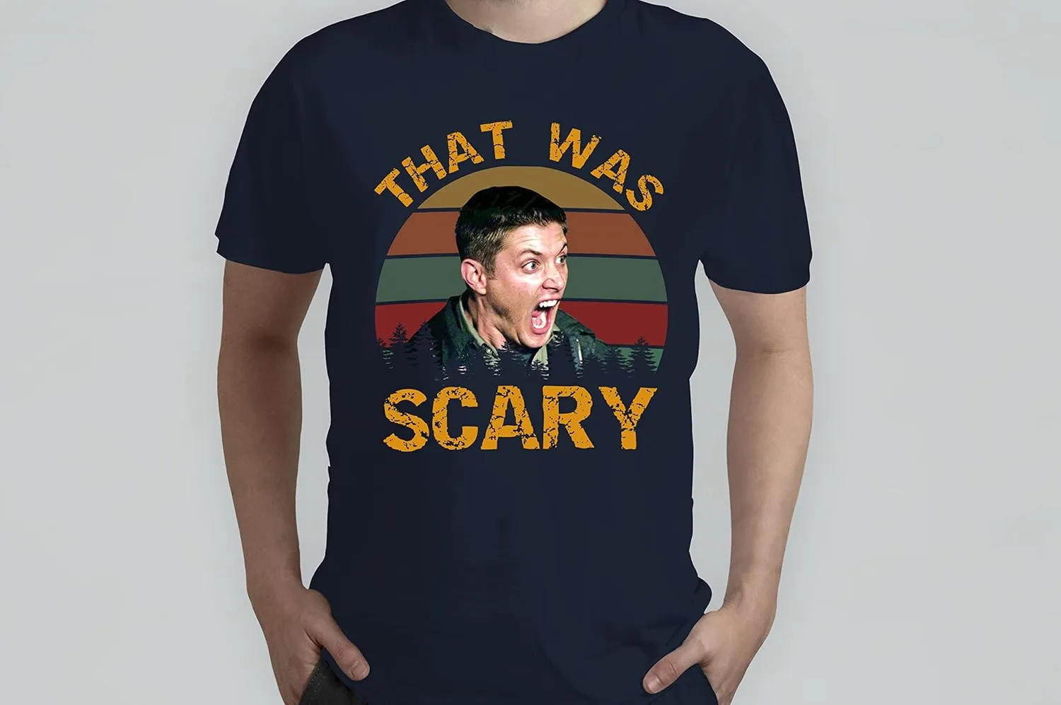 Supernatural Dean Winchester That was Scary Vintage Sunset T-Shirt